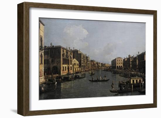 Grand Canal Looking South-East from the Campo Santa Sophia to the Rialto Bridge-Canaletto-Framed Giclee Print