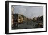 Grand Canal Looking South-East from the Campo Santa Sophia to the Rialto Bridge-Canaletto-Framed Giclee Print