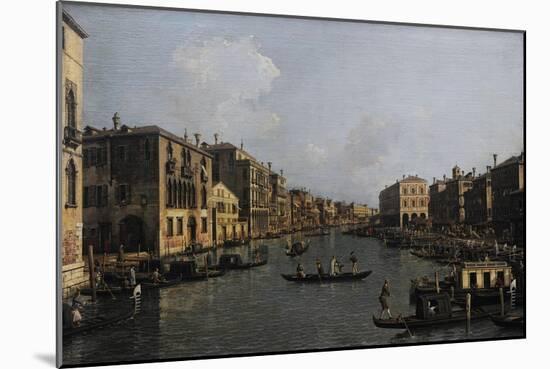 Grand Canal Looking South-East from the Campo Santa Sophia to the Rialto Bridge-Canaletto-Mounted Giclee Print