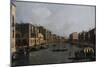 Grand Canal Looking South-East from the Campo Santa Sophia to the Rialto Bridge-Canaletto-Mounted Giclee Print