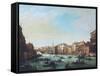 Grand Canal of Venice and Rialto Bridge-Giuseppe Bernardino Bison-Framed Stretched Canvas