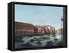 Grand Canal of Venice at the Rialto, with Gondolas-Giuseppe Bernardino Bison-Framed Stretched Canvas
