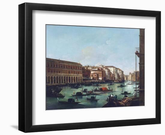 Grand Canal of Venice at the Rialto, with Gondolas-Giuseppe Bernardino Bison-Framed Giclee Print