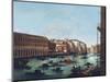Grand Canal of Venice at the Rialto, with Gondolas-Giuseppe Bernardino Bison-Mounted Giclee Print