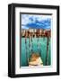 Grand Canal Pier Venice Italy-null-Framed Art Print