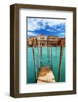 Grand Canal Pier Venice Italy-null-Framed Art Print