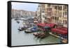 Grand Canal Restaurants and Gondolas. Venice. Italy-Tom Norring-Framed Stretched Canvas