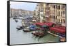 Grand Canal Restaurants and Gondolas. Venice. Italy-Tom Norring-Framed Stretched Canvas