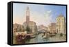 Grand Canal: San Geremia and the Entrance to the Canneregio-Edward William Cooke-Framed Stretched Canvas