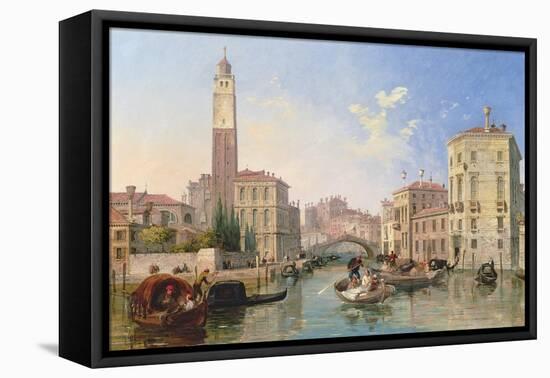Grand Canal: San Geremia and the Entrance to the Canneregio-Edward William Cooke-Framed Stretched Canvas