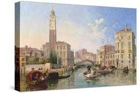 Grand Canal: San Geremia and the Entrance to the Canneregio-Edward William Cooke-Stretched Canvas