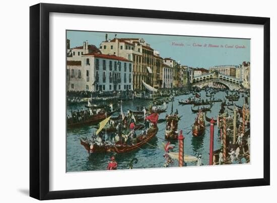 Grand Canal, Venice. Postcard Sent in 1913-Italian Photographer-Framed Giclee Print