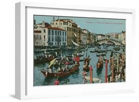Grand Canal, Venice. Postcard Sent in 1913-Italian Photographer-Framed Giclee Print