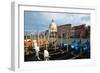 Grand Canal View at Campo del Traghetto, Venice-George Oze-Framed Photographic Print