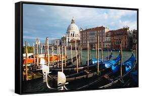 Grand Canal View at Campo del Traghetto, Venice-George Oze-Framed Stretched Canvas