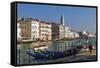 Grand Canal with St. Mark's Basilica Campanile in St. Mark's Square in the background, Venice UNESC-Marco Brivio-Framed Stretched Canvas