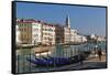 Grand Canal with St. Mark's Basilica Campanile in St. Mark's Square in the background, Venice UNESC-Marco Brivio-Framed Stretched Canvas