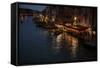 Grand Canale from Rialto Bridge at Blue Hour, Venice, Italy-PH.OK-Framed Stretched Canvas