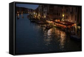 Grand Canale from Rialto Bridge at Blue Hour, Venice, Italy-PH.OK-Framed Stretched Canvas