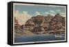 Grand Canyon, Arizona - Boulder Dam Area, Lake Mead Boat-Lantern Press-Framed Stretched Canvas