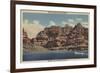 Grand Canyon, Arizona - Boulder Dam Area, Lake Mead Boat-Lantern Press-Framed Art Print