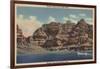 Grand Canyon, Arizona - Boulder Dam Area, Lake Mead Boat-Lantern Press-Framed Art Print