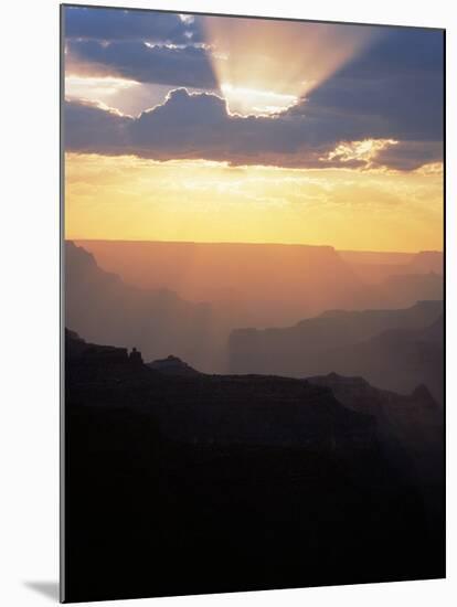 Grand Canyon at Sunset with Clouds, Grand Canyon NP, Arizona-Greg Probst-Mounted Premium Photographic Print