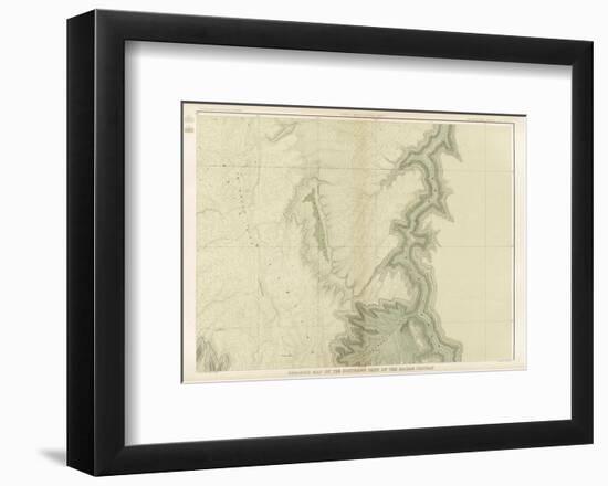 Grand Canyon: Geologic Map of the Southern Kaibab Plateau (Part II, North-East), c.1882-Clarence E^ Dutton-Framed Art Print