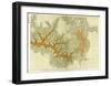 Grand Canyon: Geologic Map of the Southern Kaibab Plateau (Part IV, South-East), c.1882-Clarence E^ Dutton-Framed Art Print