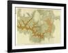 Grand Canyon: Geologic Map of the Southern Kaibab Plateau (Part IV, South-East), c.1882-Clarence E^ Dutton-Framed Art Print