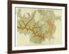 Grand Canyon: Geologic Map of the Southern Kaibab Plateau (Part IV, South-East), c.1882-Clarence E^ Dutton-Framed Art Print