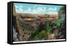 Grand Canyon Nat'l Park, Arizona - Bright Angel Trail View of Grand Canyon-Lantern Press-Framed Stretched Canvas