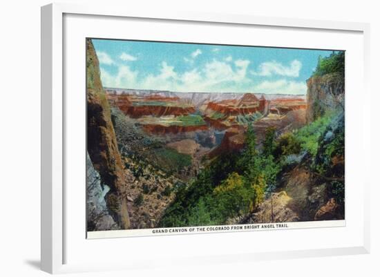 Grand Canyon Nat'l Park, Arizona - Bright Angel Trail View of Grand Canyon-Lantern Press-Framed Art Print