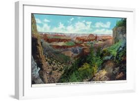 Grand Canyon Nat'l Park, Arizona - Bright Angel Trail View of Grand Canyon-Lantern Press-Framed Art Print