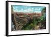 Grand Canyon Nat'l Park, Arizona - Bright Angel Trail View of Grand Canyon-Lantern Press-Framed Art Print