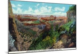 Grand Canyon Nat'l Park, Arizona - Bright Angel Trail View of Grand Canyon-Lantern Press-Mounted Art Print