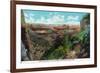 Grand Canyon Nat'l Park, Arizona - Bright Angel Trail View of Grand Canyon-Lantern Press-Framed Art Print