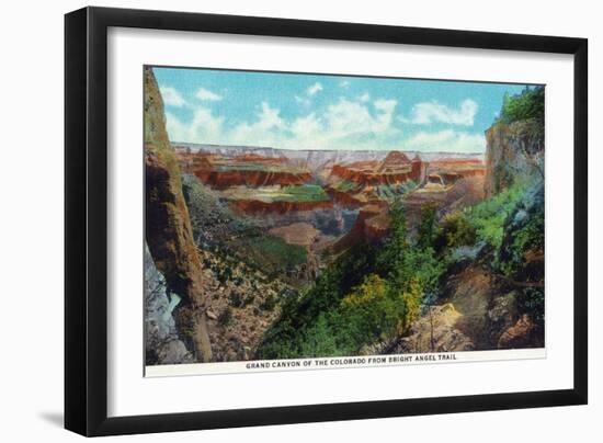 Grand Canyon Nat'l Park, Arizona - Bright Angel Trail View of Grand Canyon-Lantern Press-Framed Art Print