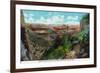 Grand Canyon Nat'l Park, Arizona - Bright Angel Trail View of Grand Canyon-Lantern Press-Framed Premium Giclee Print