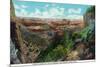 Grand Canyon Nat'l Park, Arizona - Bright Angel Trail View of Grand Canyon-Lantern Press-Mounted Premium Giclee Print