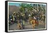 Grand Canyon Nat'l Park, Arizona - Dance of the Hopi in front of Hopi House-Lantern Press-Framed Stretched Canvas