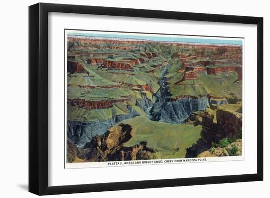 Grand Canyon Nat'l Park, Arizona - Maricopa Point View of Bright Angel Creek-Lantern Press-Framed Art Print