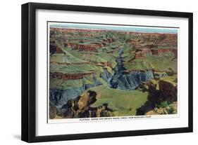 Grand Canyon Nat'l Park, Arizona - Maricopa Point View of Bright Angel Creek-Lantern Press-Framed Art Print