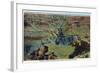 Grand Canyon Nat'l Park, Arizona - Maricopa Point View of Bright Angel Creek-Lantern Press-Framed Art Print