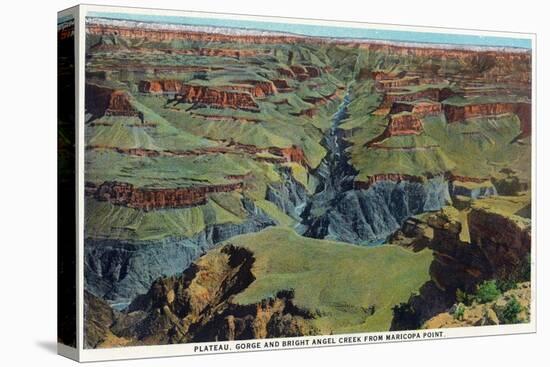 Grand Canyon Nat'l Park, Arizona - Maricopa Point View of Bright Angel Creek-Lantern Press-Stretched Canvas