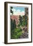 Grand Canyon Nat'l Park, Arizona - Men on Burros on the Bright Angel Trail-Lantern Press-Framed Art Print