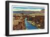 Grand Canyon Nat'l Park, Arizona - Navajo Bridge View of Colorado River Near Lee's Ferry, c.1938-Lantern Press-Framed Art Print