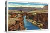 Grand Canyon Nat'l Park, Arizona - Navajo Bridge View of Colorado River Near Lee's Ferry, c.1938-Lantern Press-Stretched Canvas
