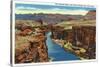 Grand Canyon Nat'l Park, Arizona - Navajo Bridge View of Colorado River Near Lee's Ferry, c.1938-Lantern Press-Stretched Canvas