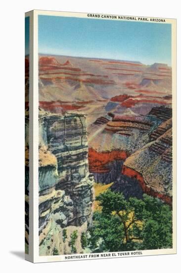 Grand Canyon Nat'l Park, Arizona - Northeastern View from Near El Tovar Hotel-Lantern Press-Stretched Canvas